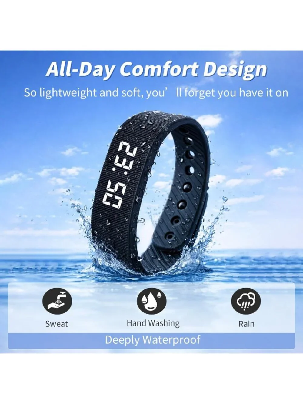 Silent Vibration Alarm Clock for Heavy Sleepers | Loud Wearable Bed Shaker Watch